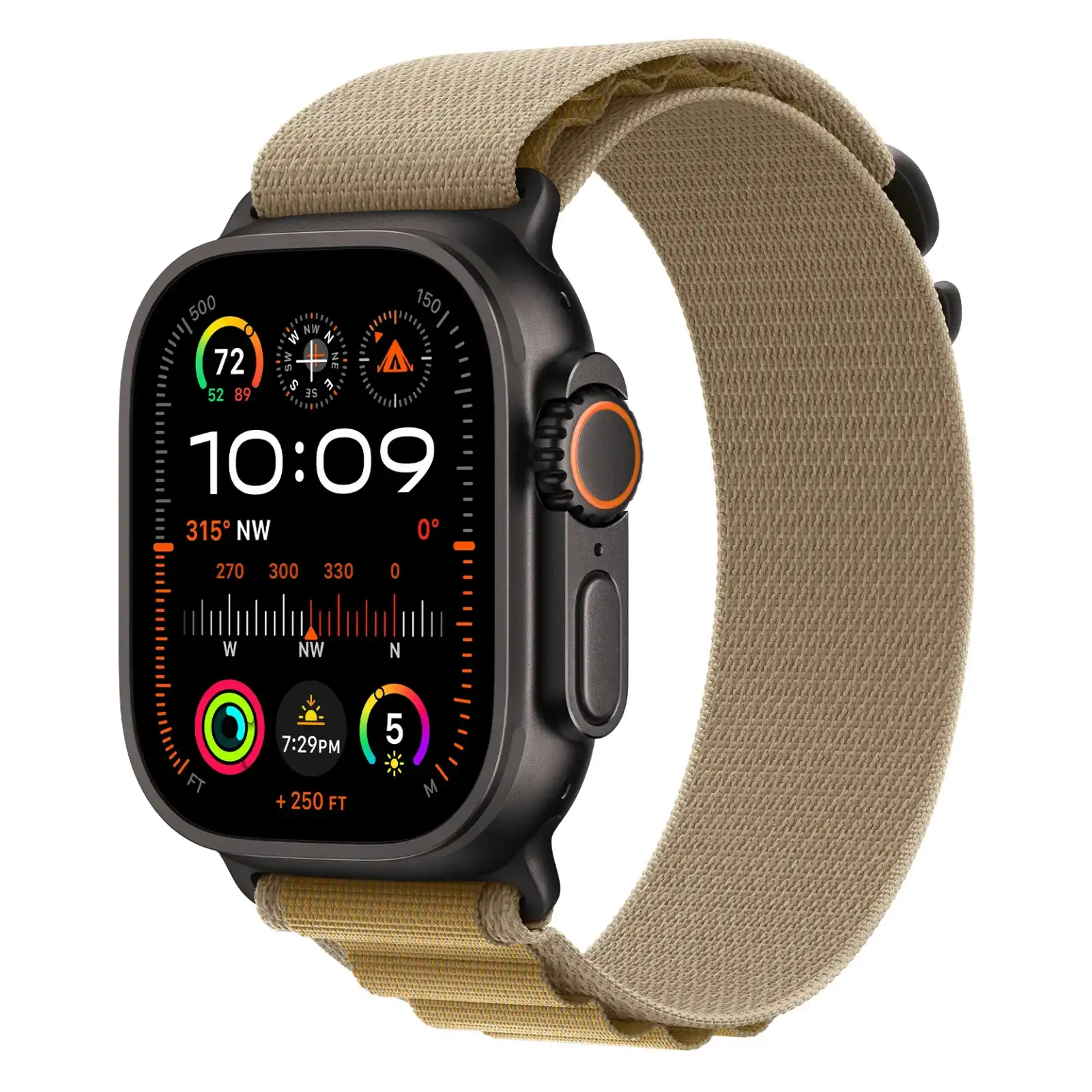 Apple Watch Ultra 2, 49 мм, корпус из черного титана, Коричневый ремешок, Alpine Loop №1