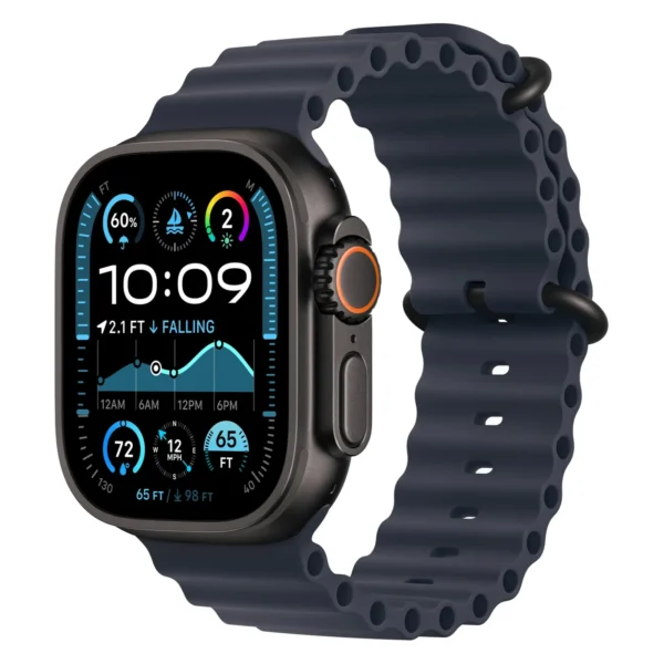 Apple Watch Ultra 2, 49 мм, корпус из черного титана, Темно-синий ремешок, Ocean Band
