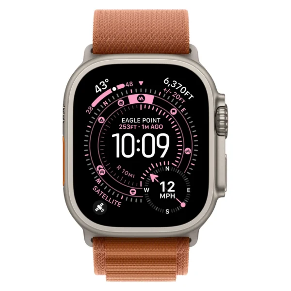 Часы Apple Watch Ultra 3, 49 мм, титан светлого цвета, ремешок Alpine терракотового цвета