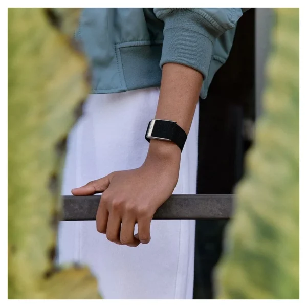 Плетёный ремешок для браслета Whoop MG LUXE SuperKnit Band (Obsidian/Titanium)