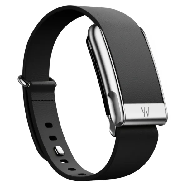 Кожаный ремешок для браслета Whoop MG LeatherLuxe Band (Black/Titanium)